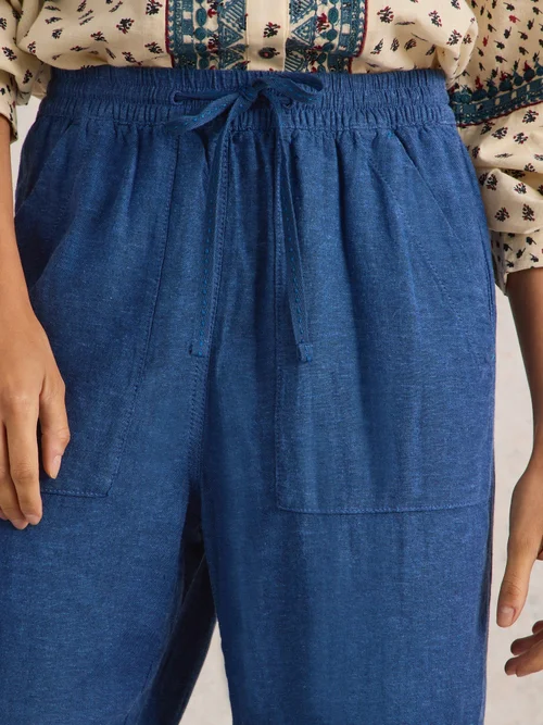 Hose Elle aus Leinenmischung - Chamb Blue - 52/R Bild 3