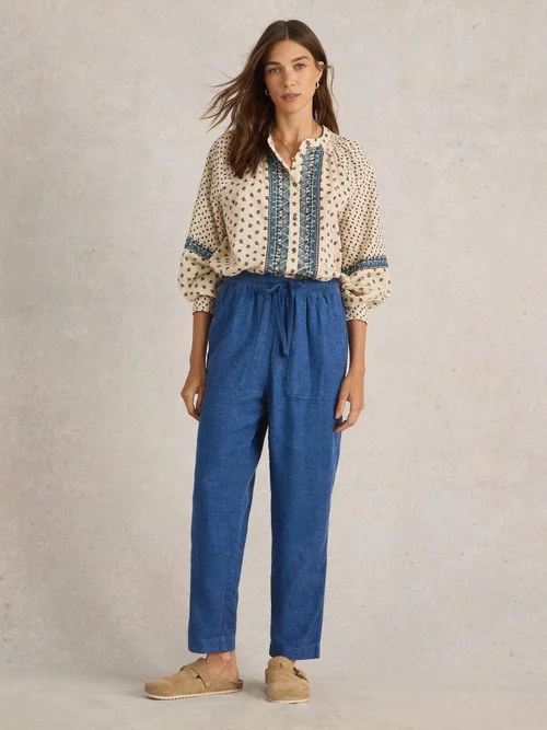 Hose Elle aus Leinenmischung - Chamb Blue - 52/R Bild 2