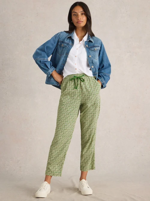 Hose Elle aus Leinenmischung - Green Pr - 46/R Bild 2