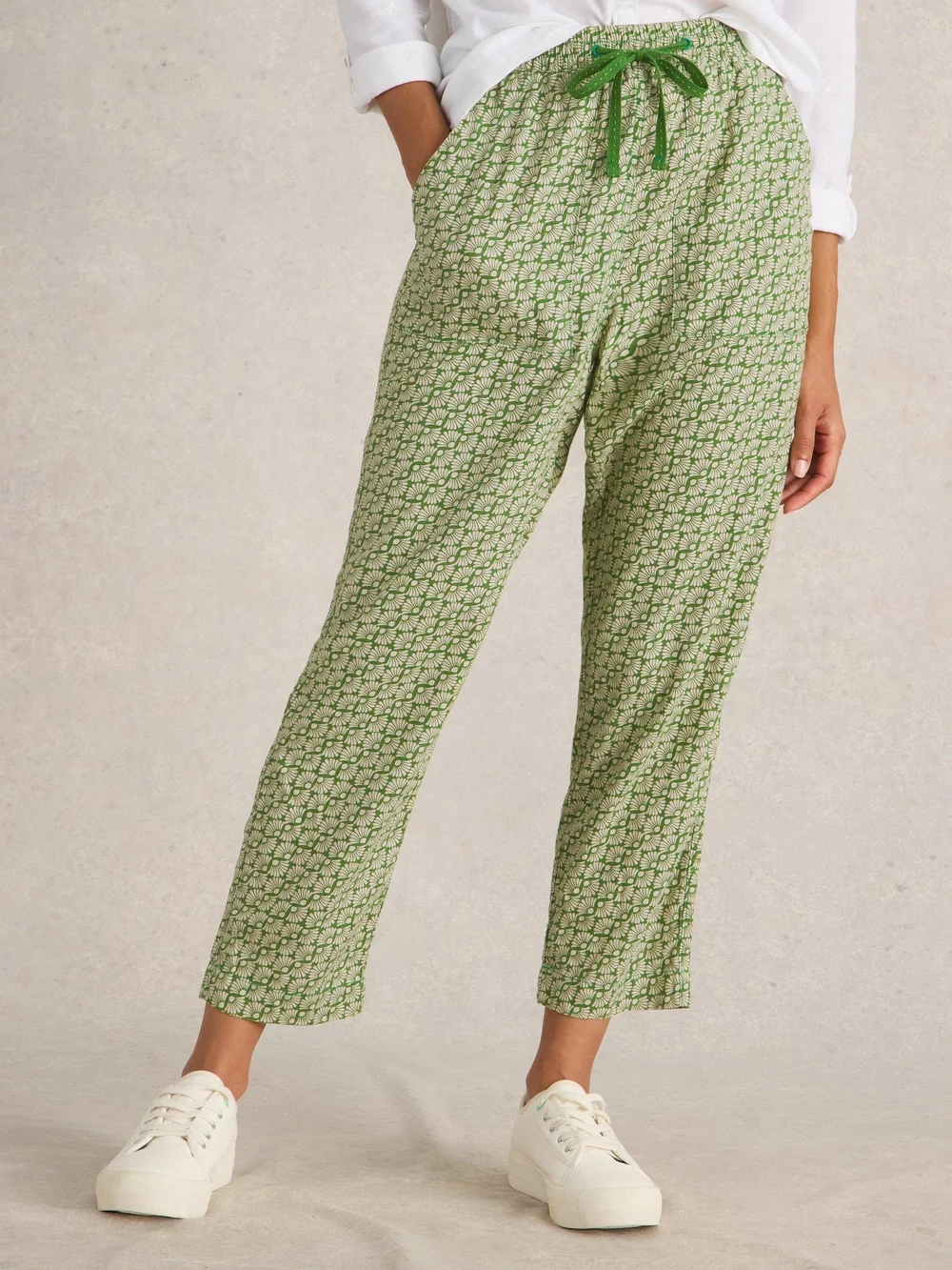 Hose Elle aus Leinenmischung - Green Pr - 46/R Bild 1