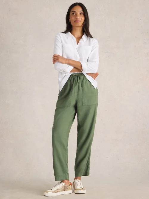 Hose Elle aus Leinenmischung - Mid Green - 46/R Bild 2