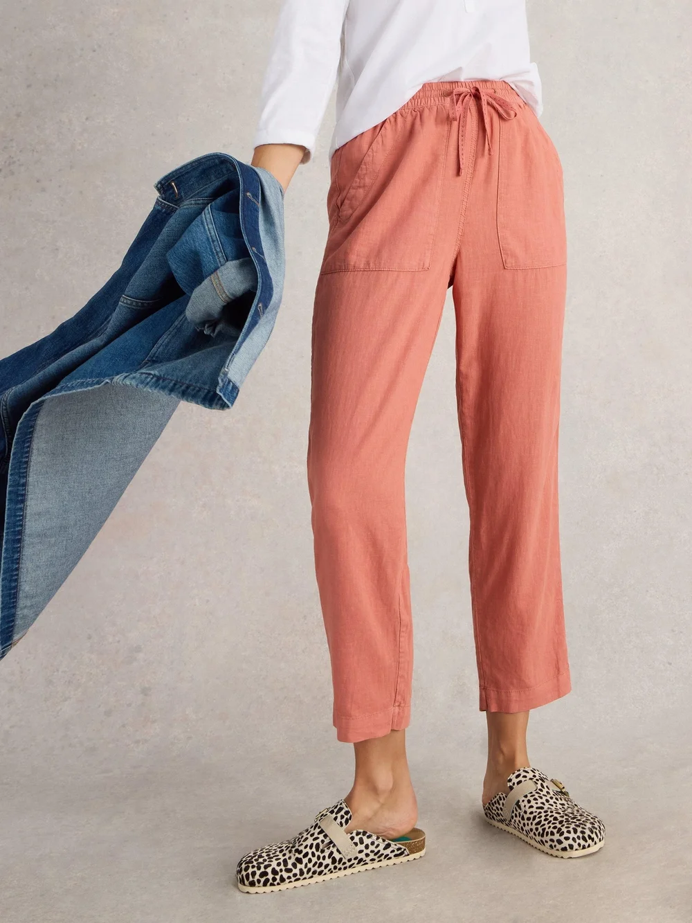 Hose Elle aus Leinenmischung - Mid Red - 52/R Bild 1