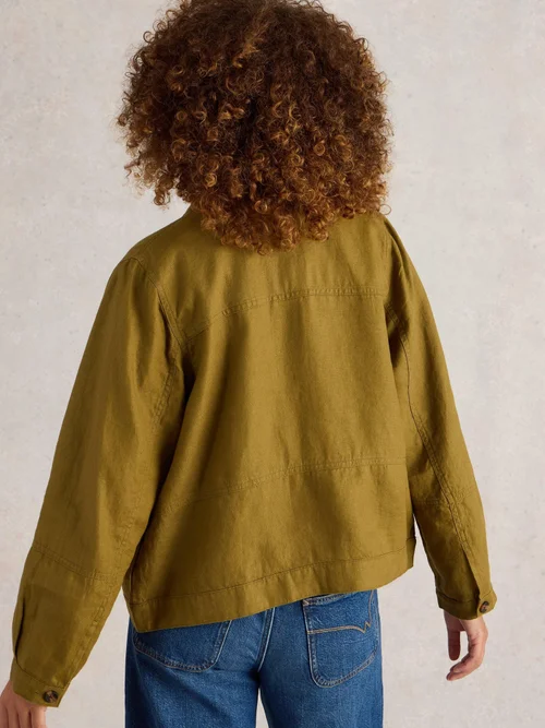 Leinenjacke Camille - Khaki Grn - 34 Bild 4