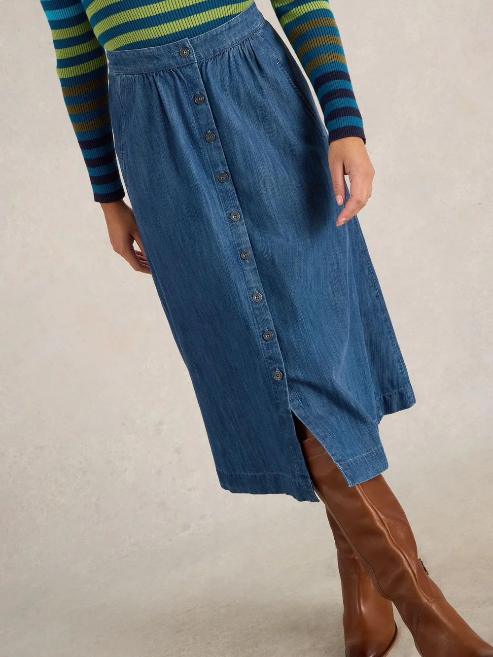 Jeansmidirock Heather - Mid Denim - 36/R Bild 1