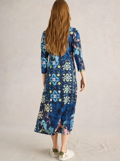 Hemdblusenkleid Rua aus Jersey - Blue Pr - 34/R Bild 4
