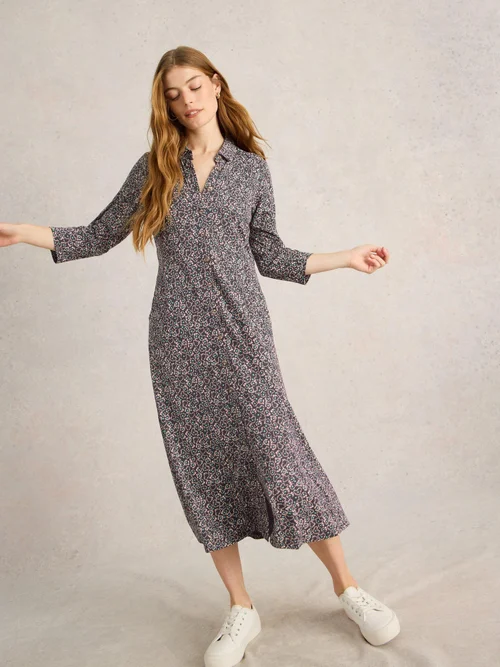 Hemdblusenkleid Rua aus Jersey - Grey Pr - 52/R Bild 1