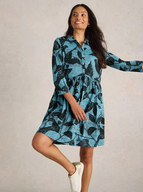 Hemdblusenkleid Everly aus Jersey - Blue Pr - 52/R Bild 1