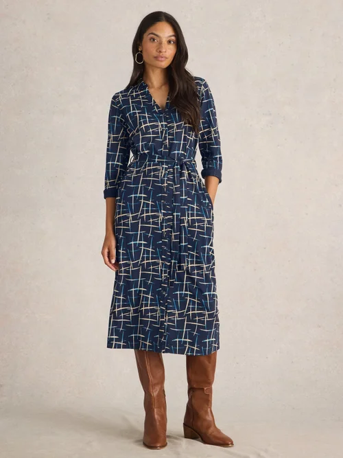 Hemdblusenkleid Annie aus Jersey - Navy Pr - 52/R Bild 2