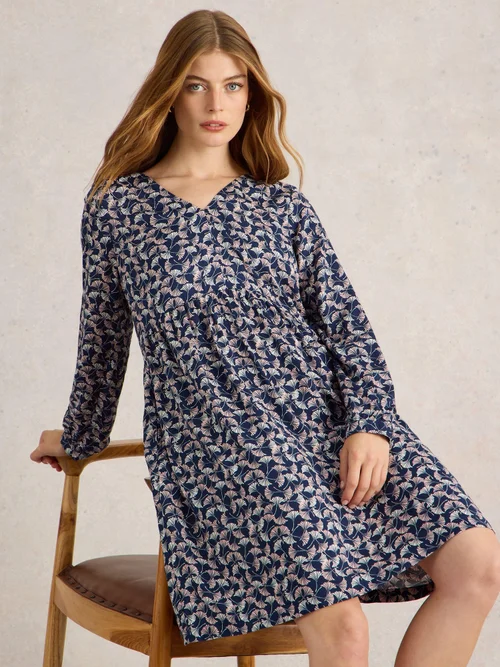 Kleid Penelope aus LENZING™ ECOVERO™ - Navy Pr - 40/R Bild 1