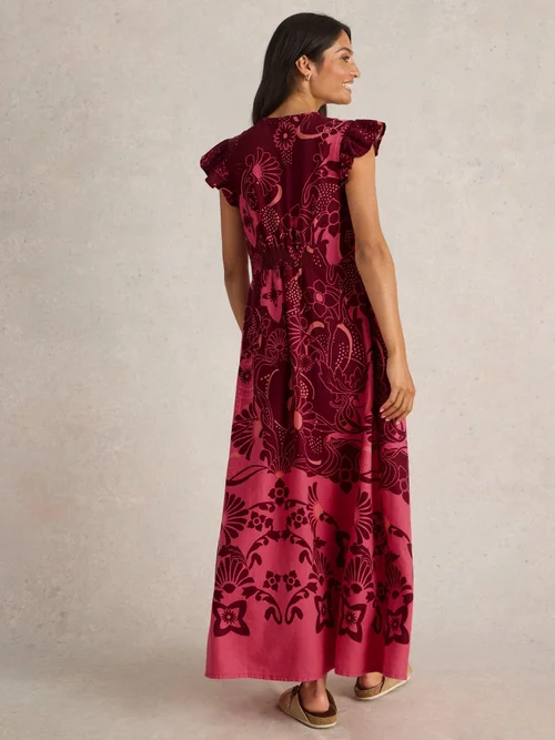 Maxikleid Lorna aus Leinenmischung - Red Mlt - 52/R Bild 4