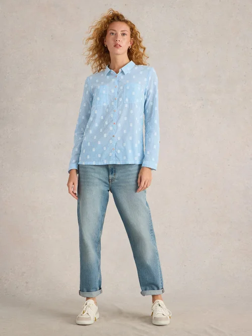 Bluse Sophie aus Bio-Baumwolle - Blue Mlt - 52 Bild 2