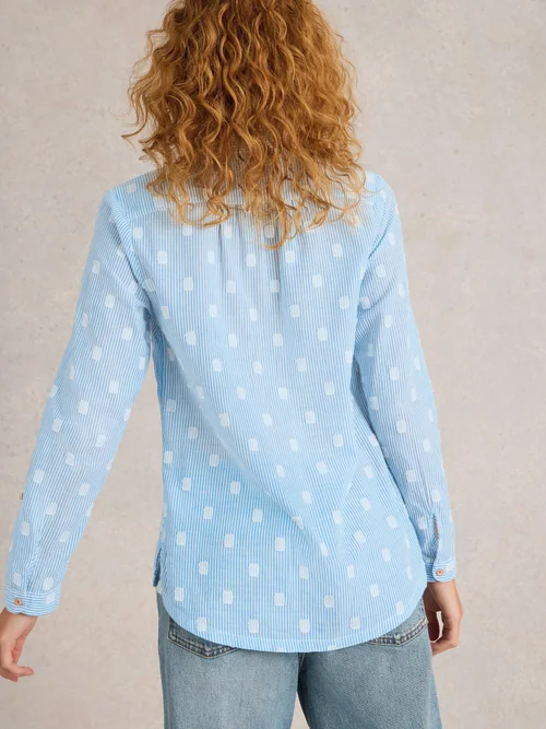 Bluse Sophie aus Bio-Baumwolle - Blue Mlt - 52 Bild 4