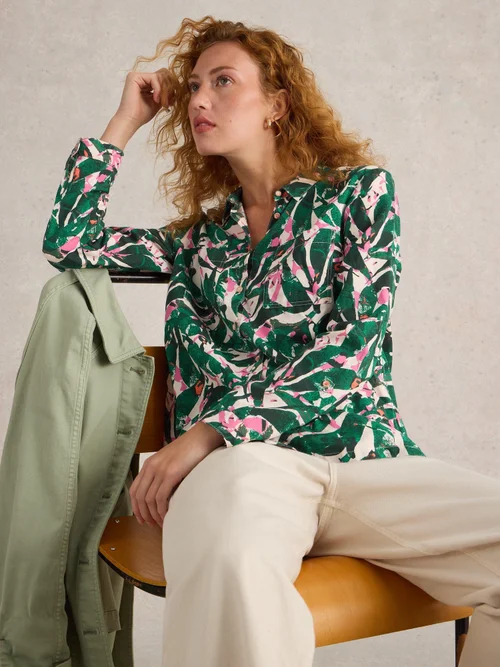 Bluse Sophie aus Bio-Baumwolle - Green Pr - 40 Bild 1