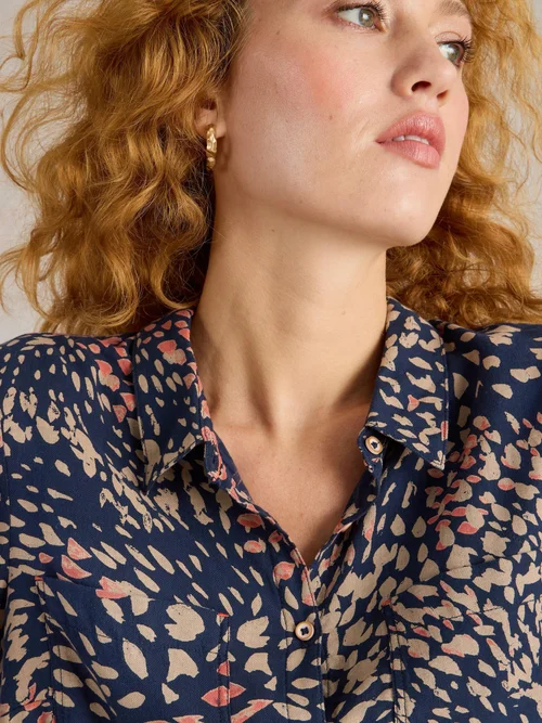Bluse Sophie aus Bio-Baumwolle - Navy Pr - 52 Bild 3