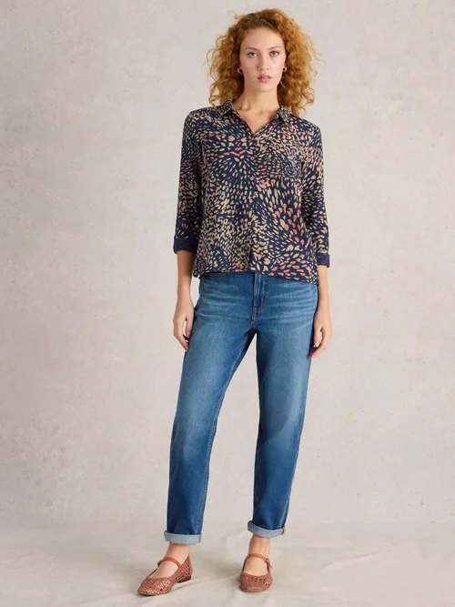 Bluse Sophie aus Bio-Baumwolle - Navy Pr - 52 Bild 2