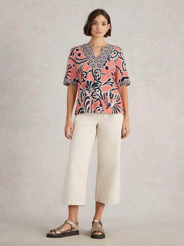 Top Ash aus Leinenmischung