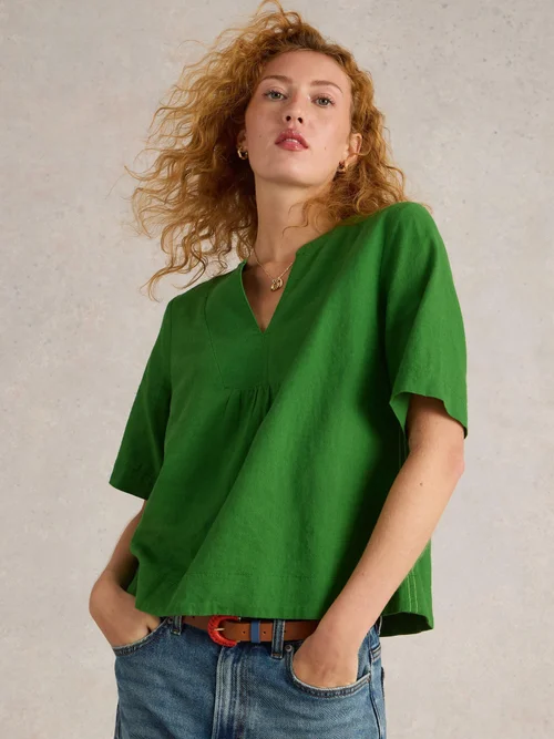 Top Ash aus Leinenmischung - Mid Green - 38 Bild 3