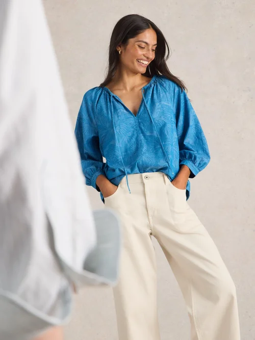 Jacquardbluse Marley - Chamb Blue - 40 Bild 1