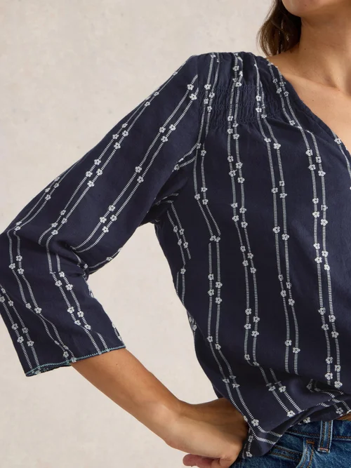 Bluse Rae aus Bio-Baumwolle - Navy Multi - 38 Bild 3