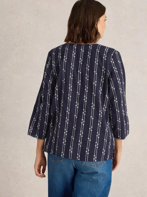 Bluse Rae aus Bio-Baumwolle - Navy Multi - 38 Bild 4