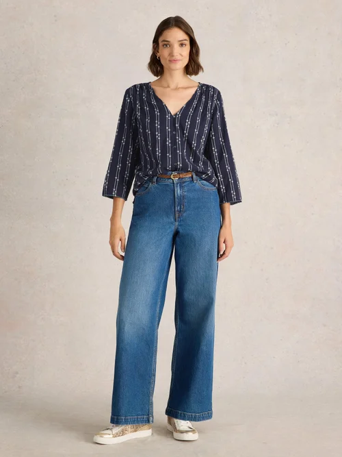 Bluse Rae aus Bio-Baumwolle - Navy Multi - 52 Bild 2