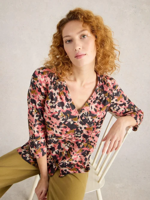 Bluse Rae aus Bio-Baumwolle - Pink Pr - 52 Bild 1