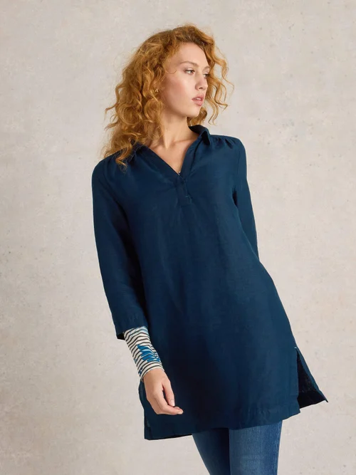 Leinentunika Blake - Dark Navy - 40/R Bild 3