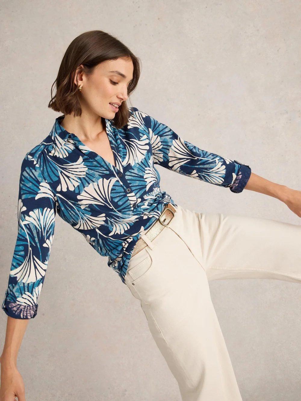 Jerseybluse Annie - Blue Pr - 34 Bild 1