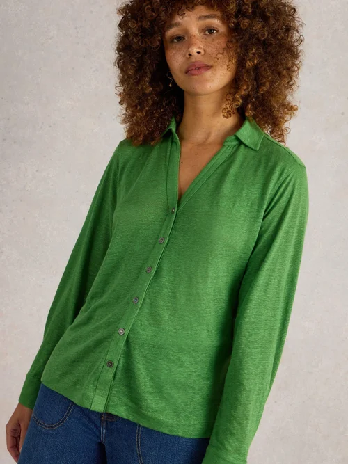 Leinenbluse Charlie - Mid Green - 52 Bild 3