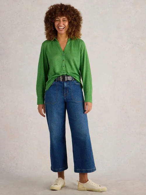 Leinenbluse Charlie - Mid Green - 52 Bild 2