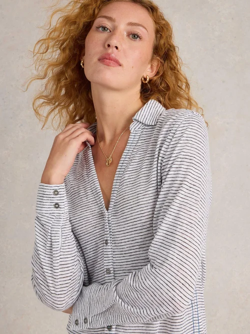 Leinenbluse Charlie - White Mlt - 48 Bild 3