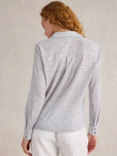 Leinenbluse Charlie - White Mlt - 48 Bild 4
