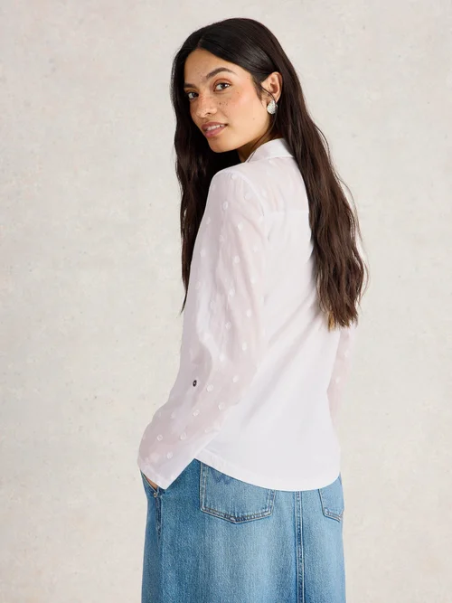 Bluse Annie aus Material-Mix - Pale Ivory - 52 Bild 4
