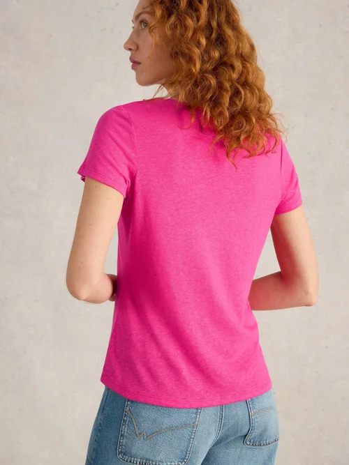 Ellie T-Shirt mit Spitzenbesatz - Brt Pink - 52 Bild 4