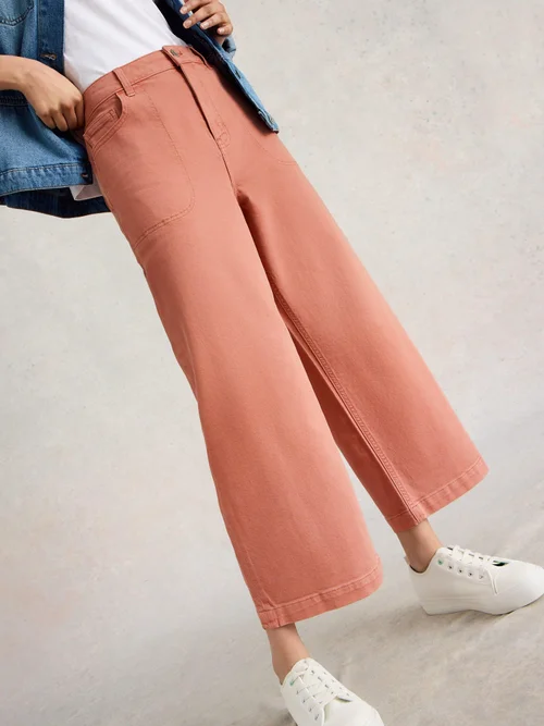 7/8-Jeans Tia mit weitem Bein - Mid Orange - 40/R Bild 1