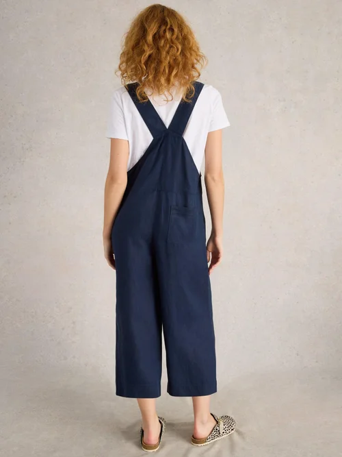 Latzhose Viola aus Leinen - Dark Navy - 52/S Bild 4