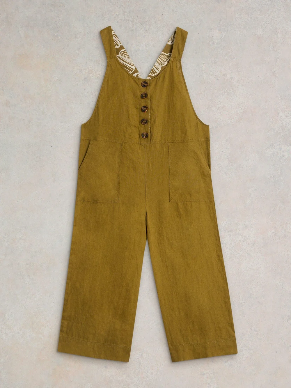 Latzhose Viola aus Leinen - Khaki Grn - 52/S Bild 1