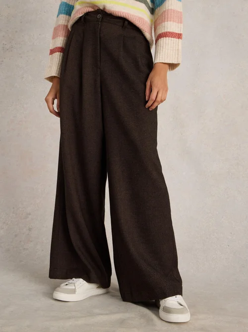 Tweedhose Sasha mit weitem Bein - Brown Mlt - 48/R Bild 3