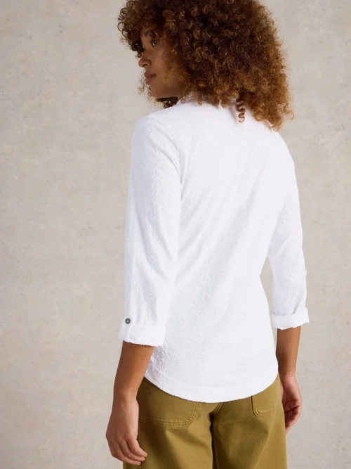 Bestickte Jerseybluse Annie - Bril White - 52 Bild 4