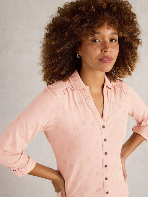 Bestickte Jerseybluse Annie - Dus Pink - 52 Bild 3