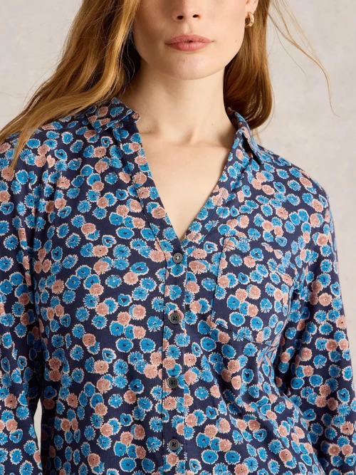 Lange Bluse Annie - Blue Pr - 52 Bild 3