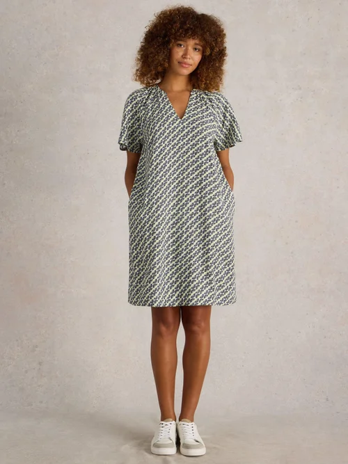 Kleid Lindsay aus Leinenmischung - Ivory Pr - 52/R Bild 2