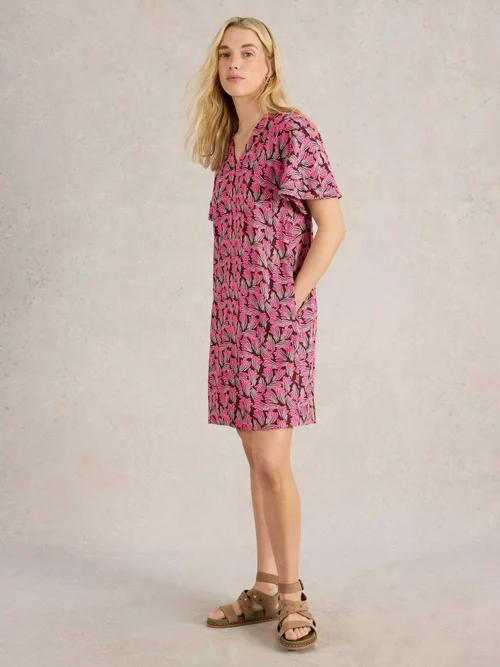 Kleid Lindsay aus Leinenmischung - Pink Pr - 52/R Bild 2