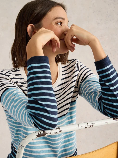 Langarmshirt Clara - Blue Mlt - 44/R Bild 3