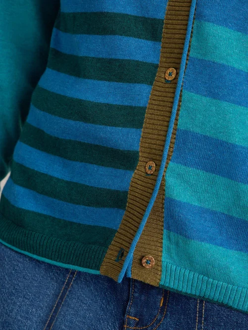 Gestreifte Strickjacke Lulu - Blue Mlt - 50/R Bild 3