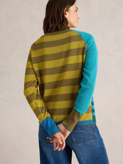 Gestreifte Strickjacke Lulu - Blue Mlt - 50/R Bild 4