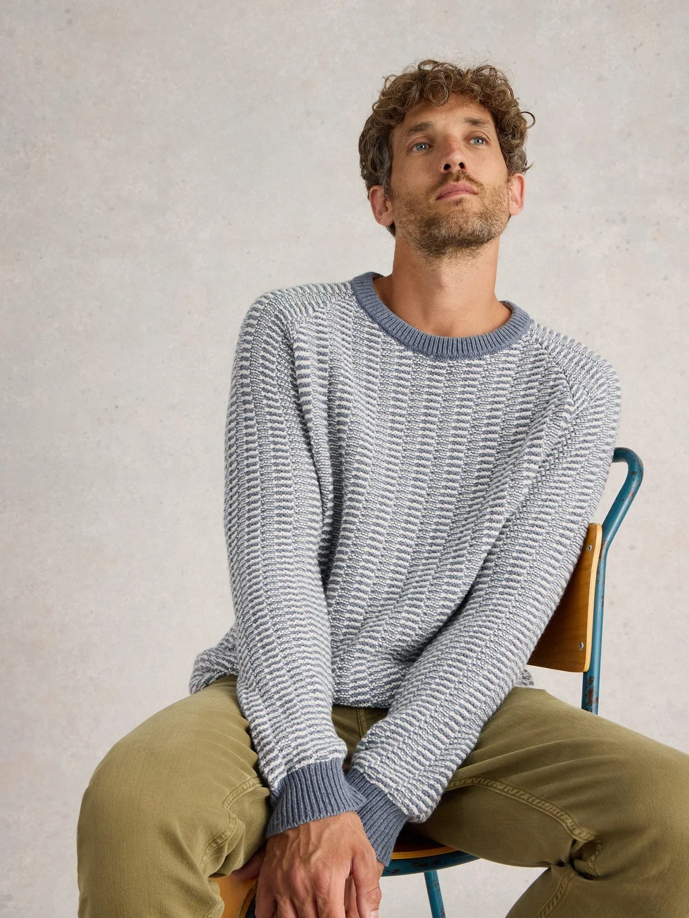 Pullover mit Rundhalsausschnitt - Blue Mlt - XXL Bild 1