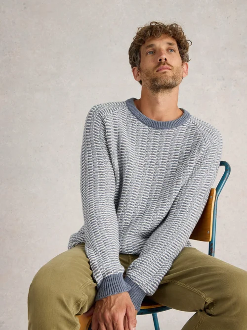 Pullover mit Rundhalsausschnitt - Blue Mlt - XXL Bild 1
