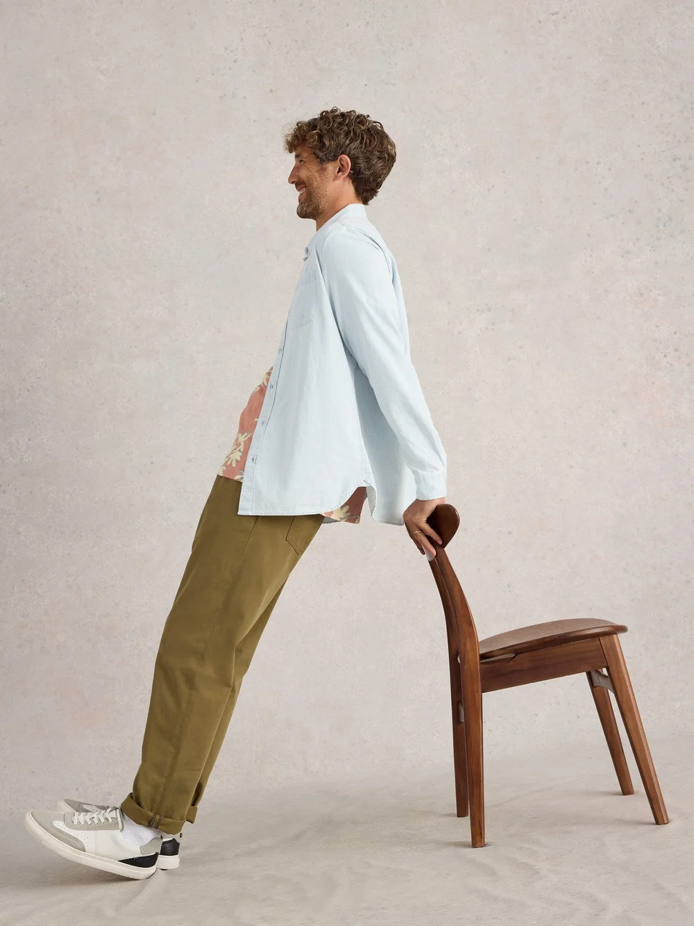 Gestreiftes Langarmhemd - Blue Mlt - XXL Bild 1