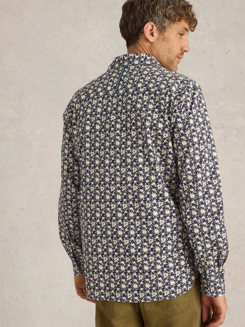 Hemd Finsbury mit Fuji Flower Print - Navy Pr - XXXL Bild 4